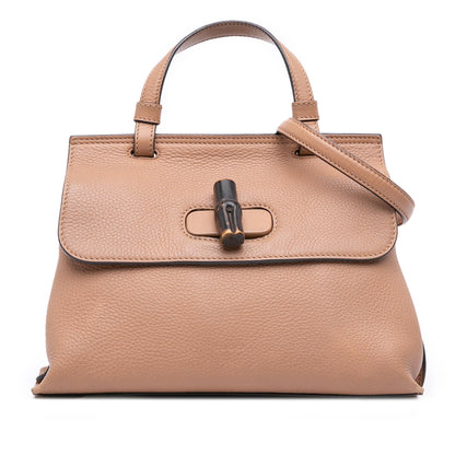 Gucci Small Leather Bamboo Daily Satchel Rovelle Bags