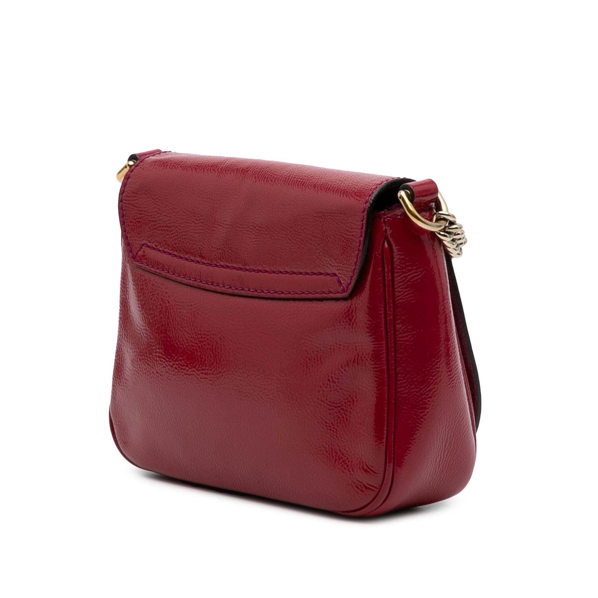 Gucci Small Patent Soho Chain Flap Crossbody Rovelle Bags
