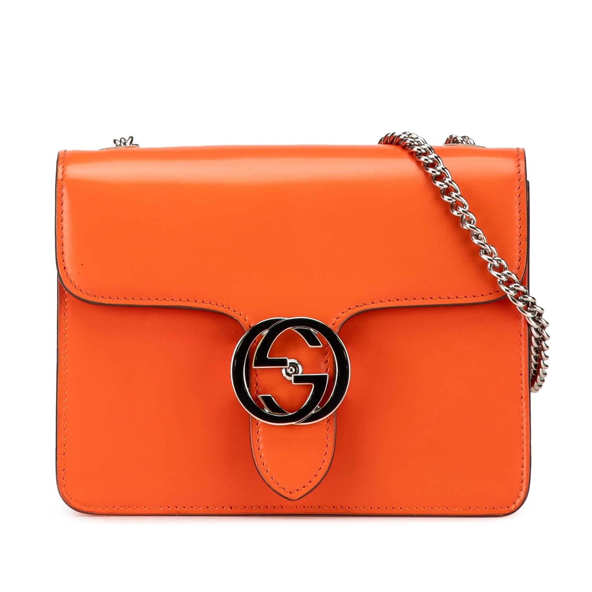 Gucci Small Polished Calfskin Interlocking G Dollar Crossbody Rovelle Bags
