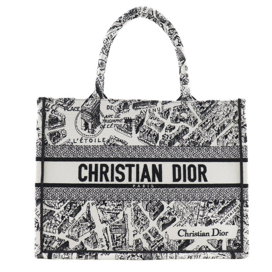 Christian Dior Tote Bag canvas White Toile de Jui Book Tote Medium Rovelle Bags