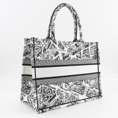 Christian Dior Tote Bag canvas White Toile de Jui Book Tote Medium Rovelle Bags