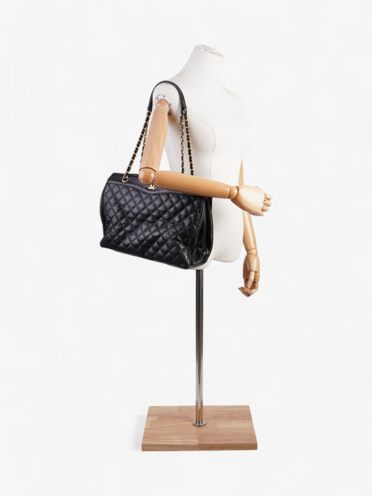 Chanel Shopping Bag Black Lambskin Leather Large Rovelle Bags