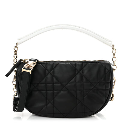 Christian Dior Lambskin Cannage Small Dior Vibe Hobo Bag Black Rovelle Bags