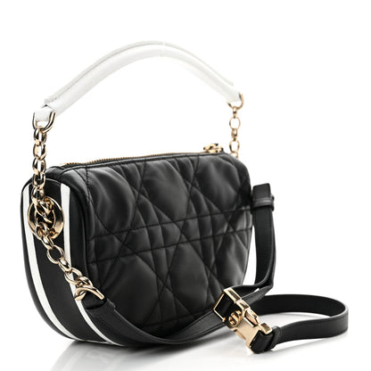 Christian Dior Lambskin Cannage Small Dior Vibe Hobo Bag Black Rovelle Bags