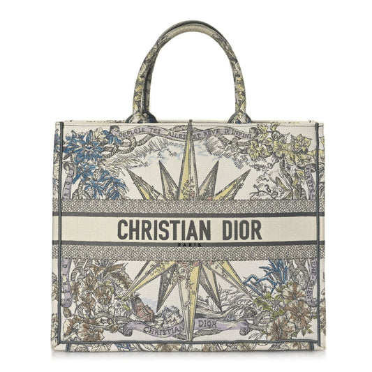 Christian Dior Canvas Embroidered Large Rêve D'Infini Book Tote Multicolor Rovelle Bags