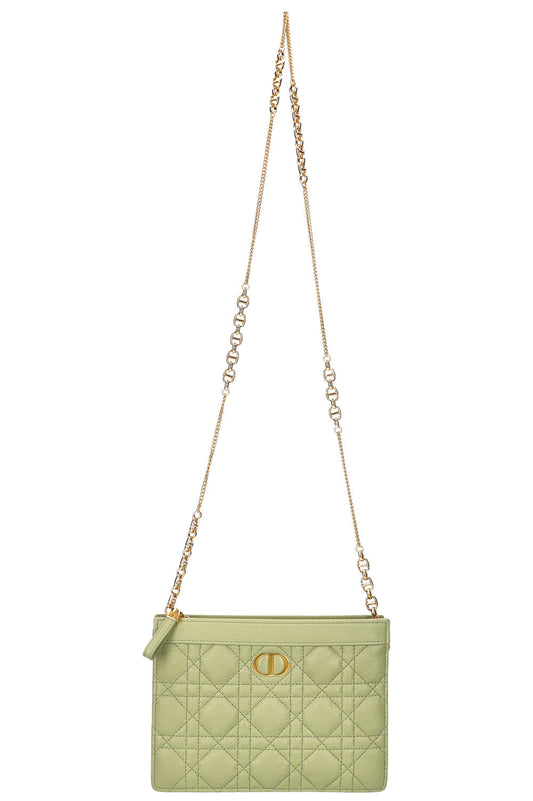Christian Dior Caro Zipped Pouch With Chain Cedar Rovelle Bags