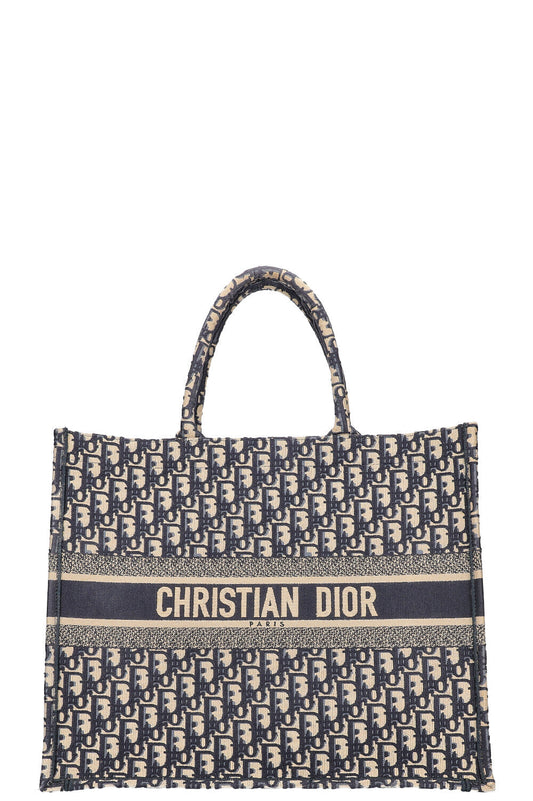 Christian Dior Book Tote Large Oblique Blue Rovelle Bags
