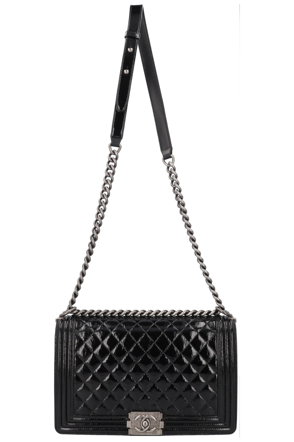 Chanel Boy Bag Large Patent Black Rovelle Bags