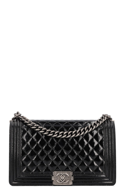 Chanel Boy Bag Large Patent Black Rovelle Bags