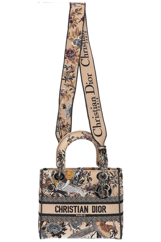 Christian Dior Medium D-Lite Bag Toile De Jouy Jardin D'Hiver Embroidery Rovelle Bags