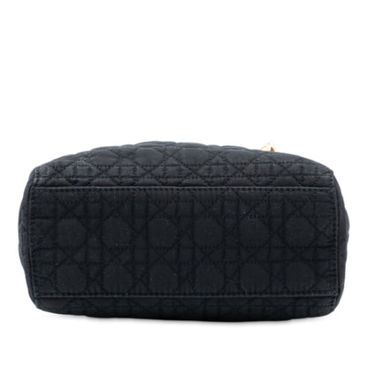 Black Dior Mini Nylon Cannage Lady Dior Satchel Rovelle Bags