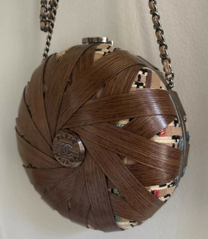 Chanel Luxury Tweed Beige Handbag Rovelle Bags