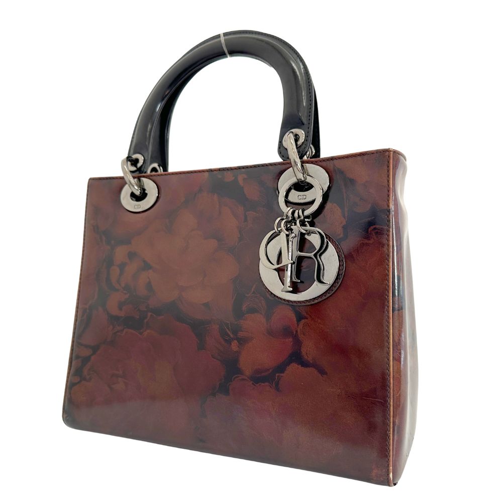 Christian Dior Handbag MA-0958 Patent leather Brown Lady Dior Women Rovelle Bags