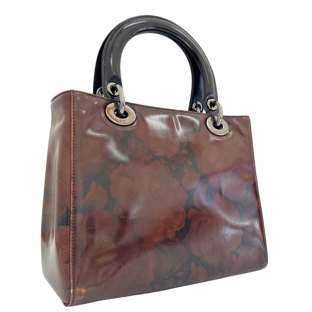 Christian Dior Handbag MA-0958 Patent leather Brown Lady Dior Women Rovelle Bags