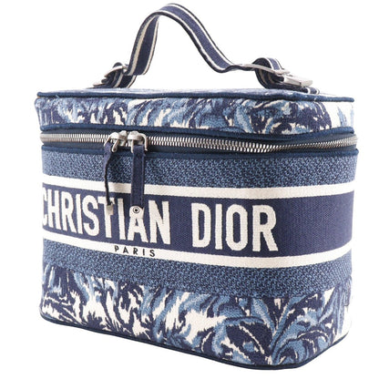 Dior Handbag canvas Red / white Embroidery Palms Travel Vanity Women Rovelle Bags