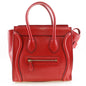 CELINE Handbag leather Red Luggage micro shopper Women
