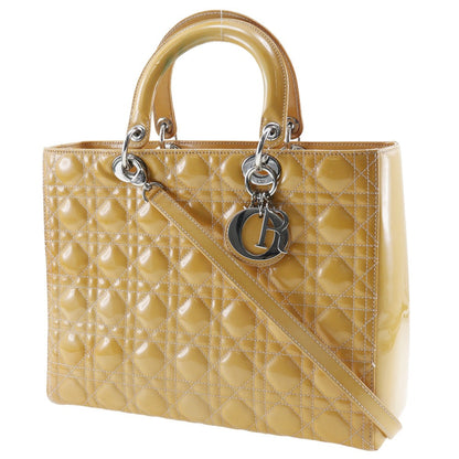 Christian Dior Handbag 09-BO-0174 Patent leather Orange Lady Dior Women Rovelle Bags