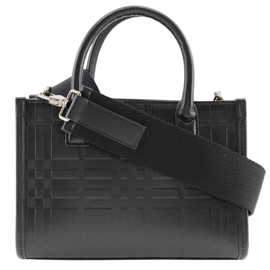 BURBERRY Handbag Calfskin black 2WAYShoulder Embossed Check Women
