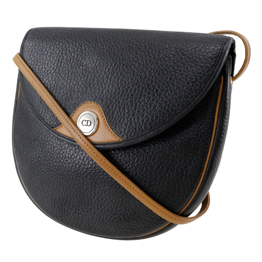 Christian Dior Shoulder Bag Calfskin black Pochette CD logo Women Rovelle Bags