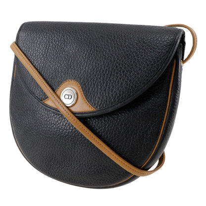 Christian Dior Shoulder Bag Calfskin black Pochette CD logo Women Rovelle Bags