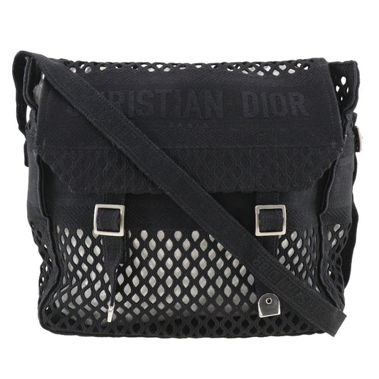 Christian Dior Shoulder Bag canvas black mesh Messenger Women Rovelle Bags