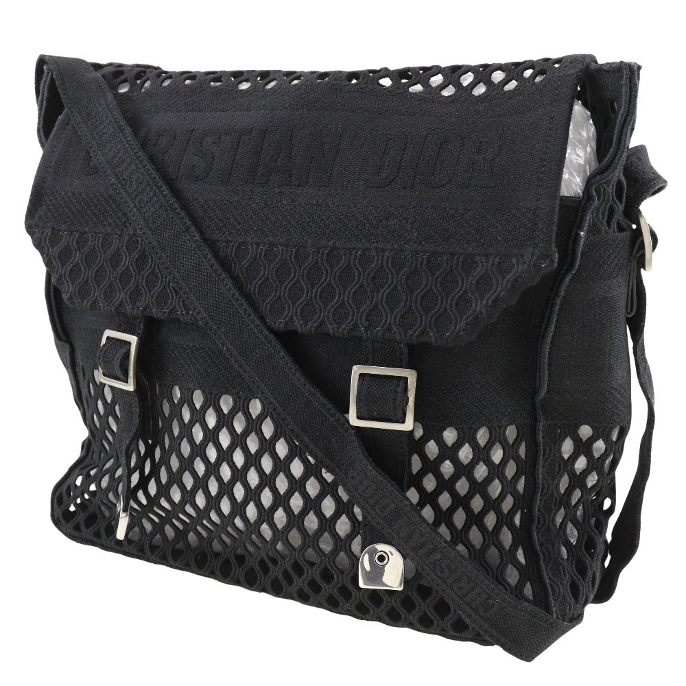 Christian Dior Shoulder Bag canvas black mesh Messenger Women Rovelle Bags