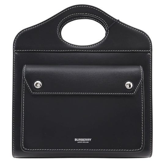 BURBERRY Handbag 8040892 leather black 2WAYShoulder Women