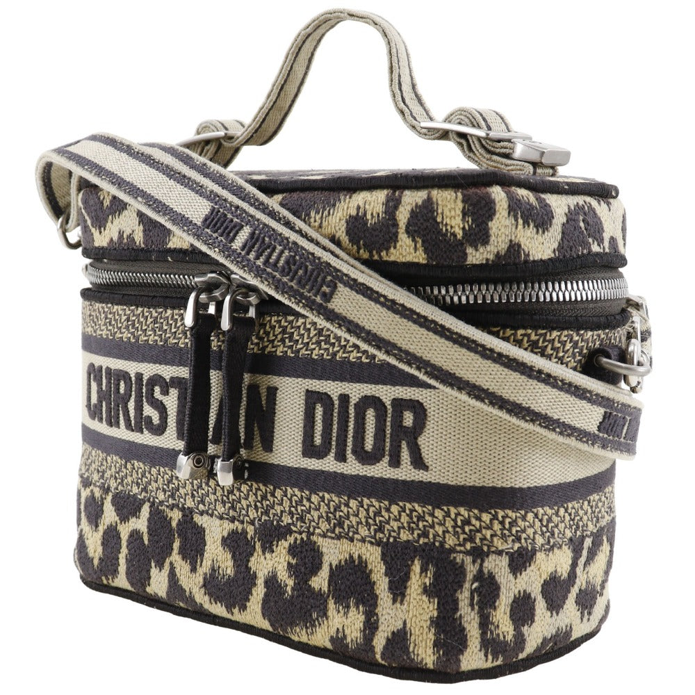 Christian Dior Handbag canvas beige Leopard 2WAYShoulder Vanity Women Rovelle Bags