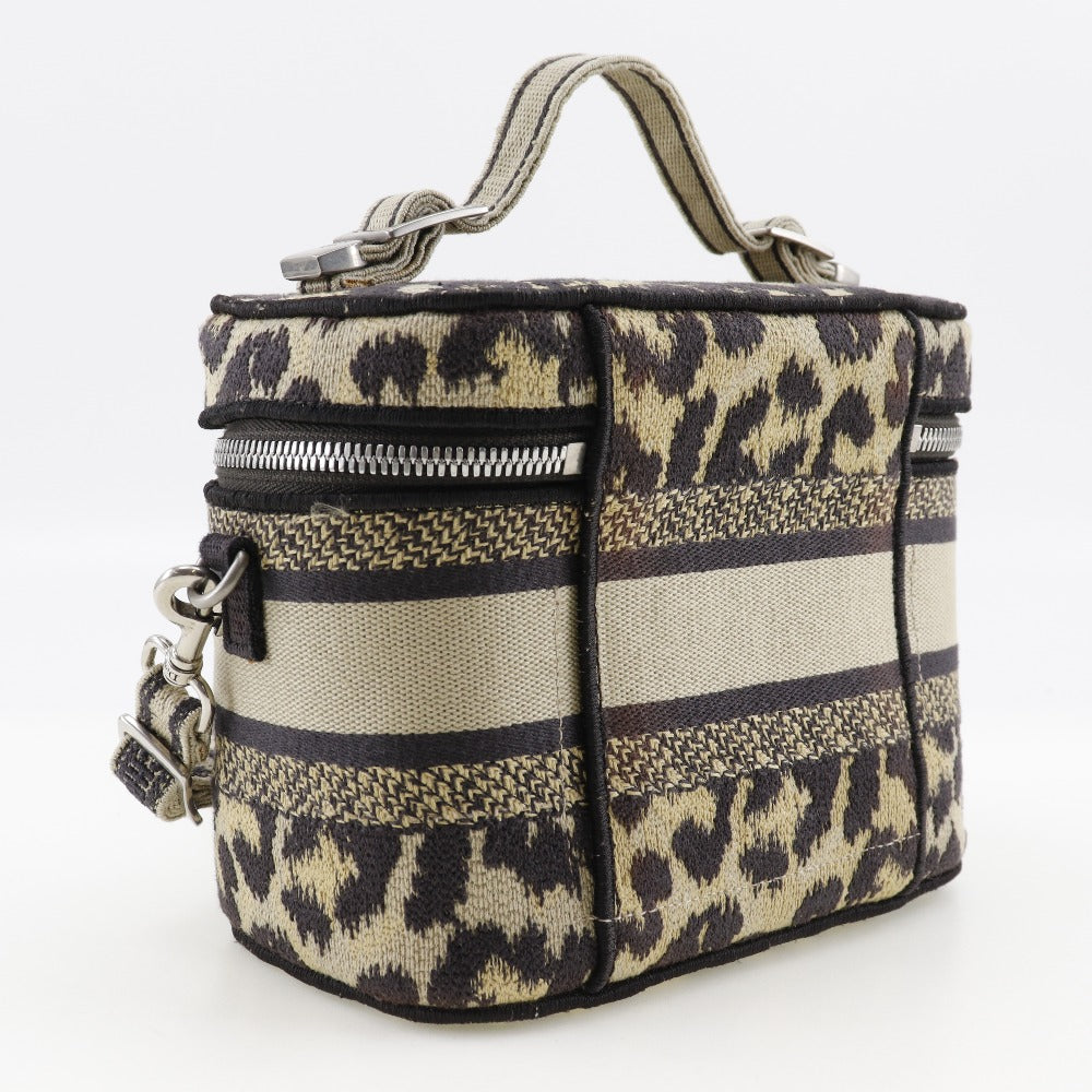 Christian Dior Handbag canvas beige Leopard 2WAYShoulder Vanity Women Rovelle Bags