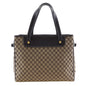 CELINE Handbag Canvas, Calfskin Brown Macadam Women