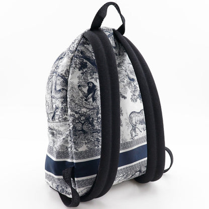Christian Dior Backpack M6108SNTJ Nylon Black / white Toile de Jouy Small backpack Women Rovelle Bags
