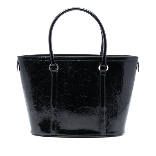 Black Dior Diorissimo Trotter Patent Tote Rovelle Bags