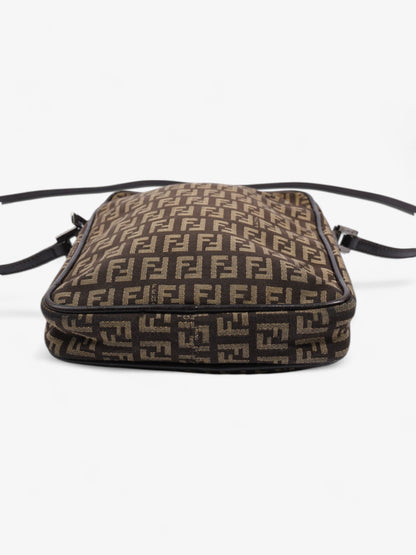 Fendi Zucchino Shoulder Bag Brown Canvas Rovelle Bags