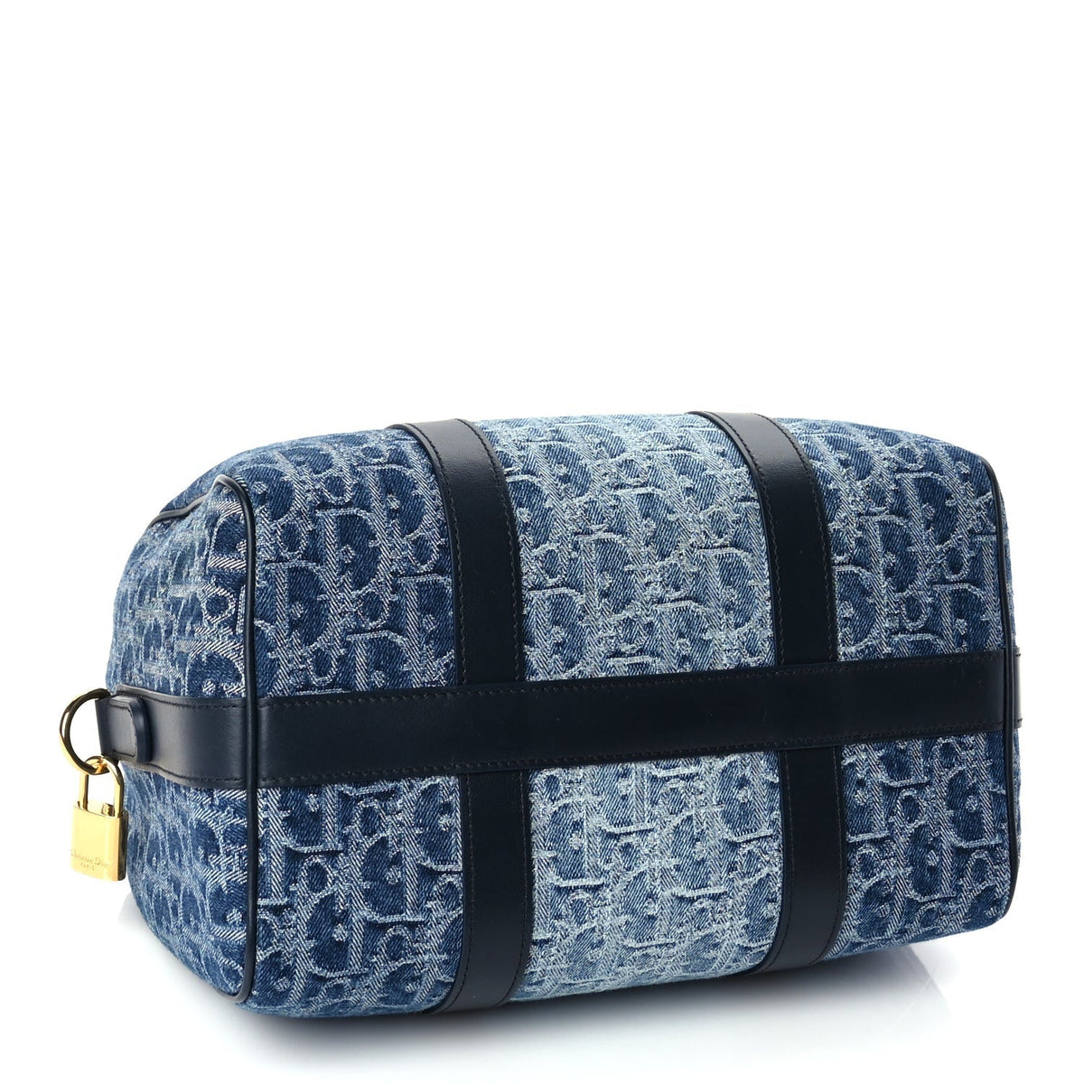 Christian Dior Denim Oblique Groove 25 Bag Blue Denim Rovelle Bags