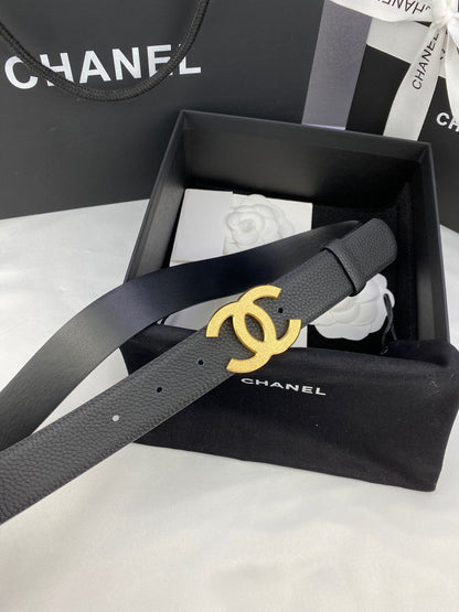 Chanel black leather Belt