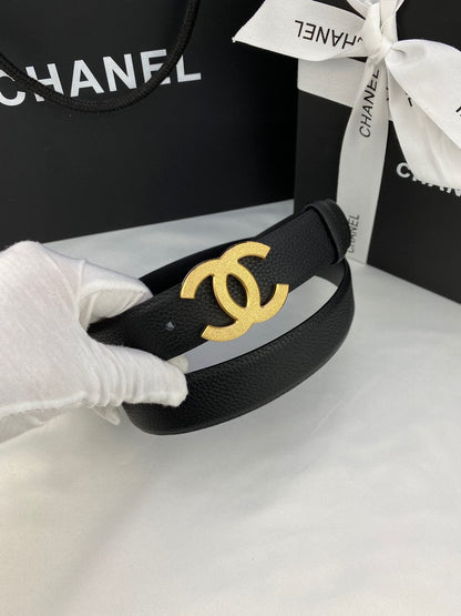 Chanel black leather Belt