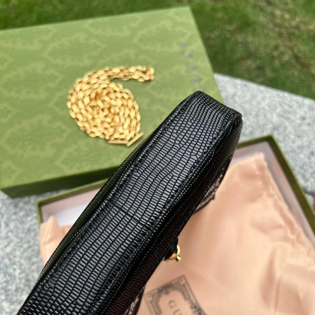 GUCCI CRYSTAL GG LIZARD JACKIE MIMI BAG