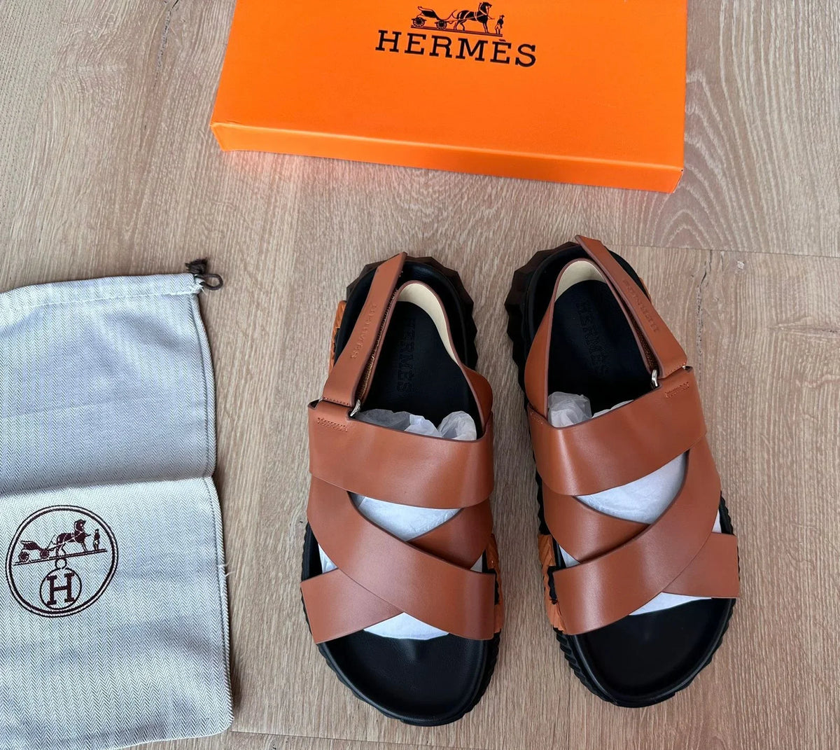 Hermes Leather Electric Sandals