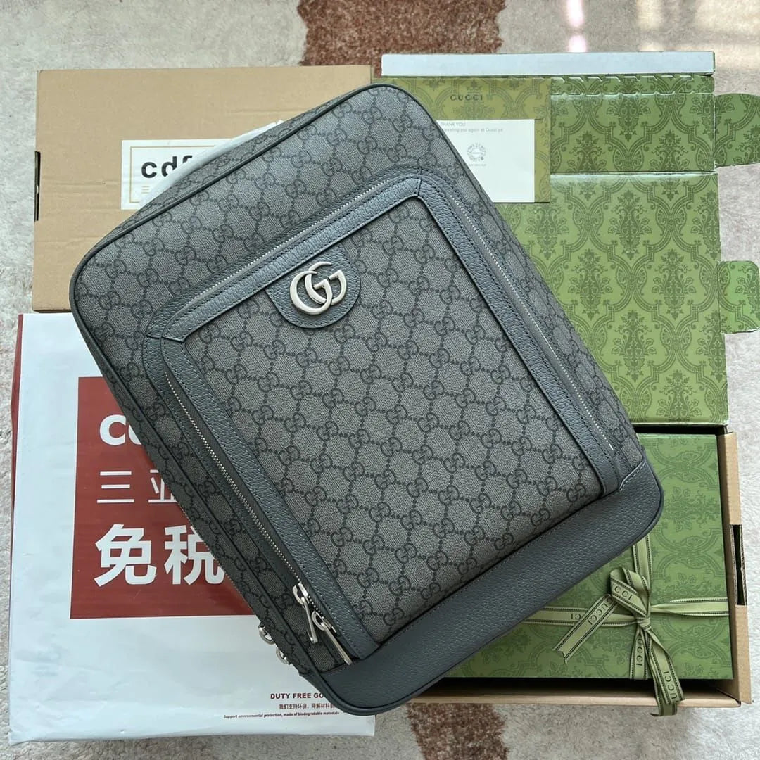 Gucci Men鈥檚 Gray Ophidia GG Canvas Backpack