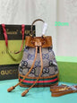 Gucci High Quality Leather Bucket Cross-Body Drawstring Hand Bag