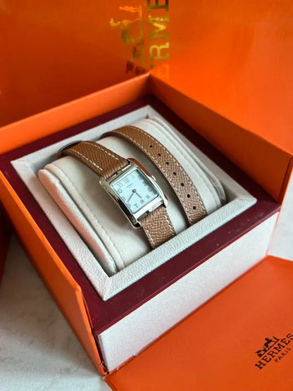 Hermes Heure H Mother-Of-Pearl Diamond Dial Stainless Steel Women鈥檚 Watch