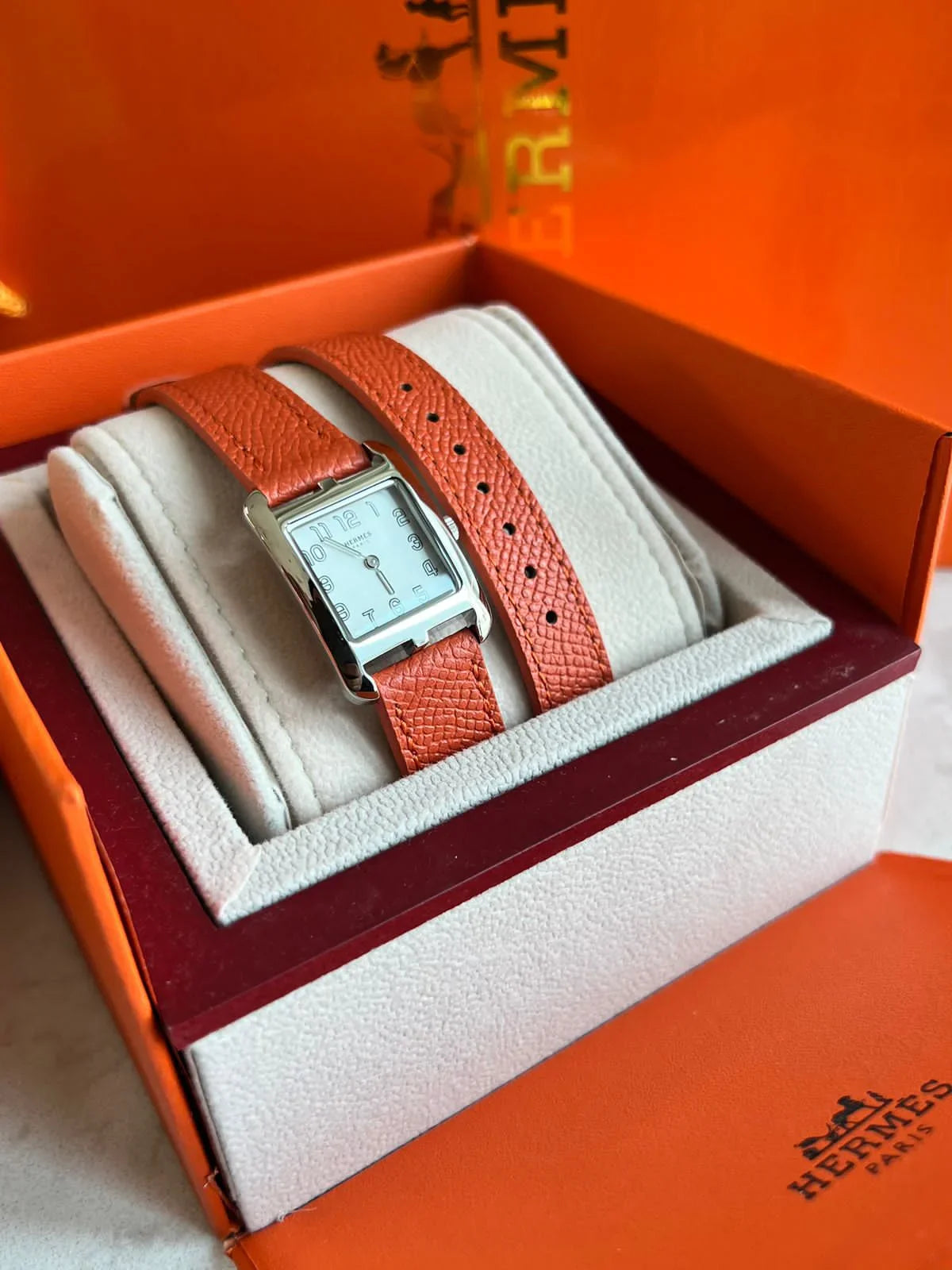 Hermes Heure H Mother-Of-Pearl Diamond Dial Stainless Steel Women鈥檚 Watch