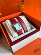 Hermes Heure H Mother-Of-Pearl Diamond Dial Stainless Steel Women鈥檚 Watch