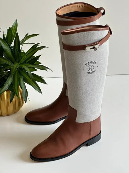 Hermes Elegance style Leather Boot