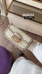 Gucci Horsebit GG Logo Print Shoulder Bag