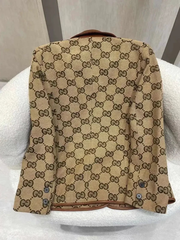 Gucci Monogram Plain Leather Logo Outlet Jackets