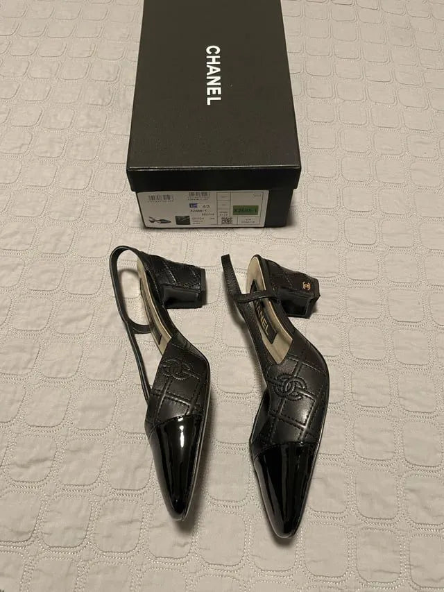 Chanel Two Tone Slingback Heel