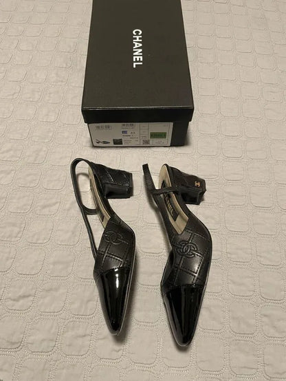 Chanel Two Tone Slingback Heel
