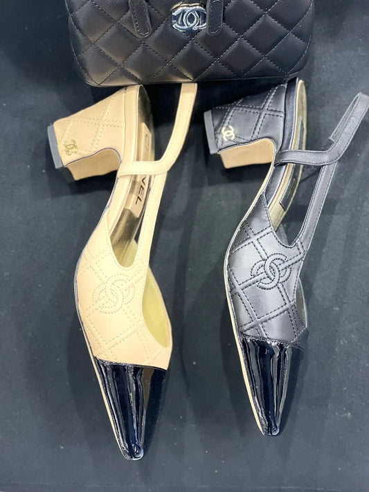 Chanel Two Tone Slingback Heel