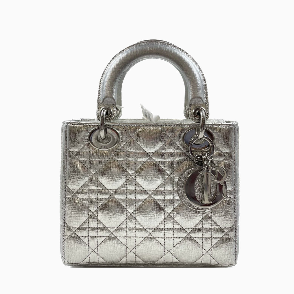Lady Dior ABCdior Small Silver Cannage Lambskin Handbag Rovelle Bags